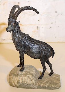 * A Continental Cast Metal Figure of a Mountain Goat. Height overall 10 1/4 inches.