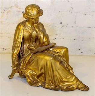 * A Continental Gilt Bronze Figure. Width 13 1/4 inches.