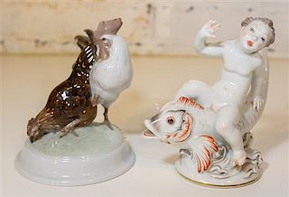 * Two Rosenthal Porcelain Figural Groups. Height 6 inches.