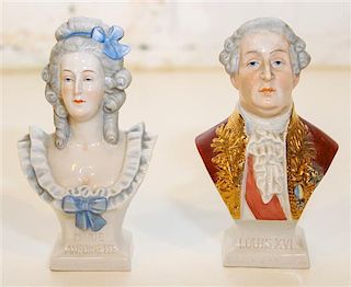 * Two German Porcelain Busts. Height 4 7/8 inches.