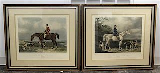 Two English Hunting Prints Height 27 x width 30 (framed).