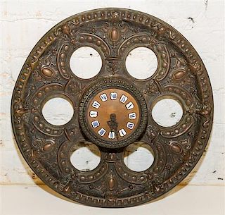 An American Pressed Metal Wall Clock Diameter 17 1/2 inches.