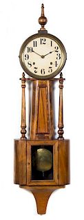 * An American Oak Banjo Clock Length of case 39 inches.