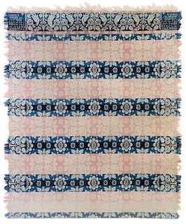 An American Jacquard Quilt Length 90 x width 74 1/2 inches.