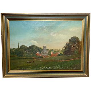 LEICESTERSHIRE PASTORAL SHEEP OIL PAINTING