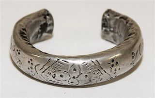 A Silver Bangle Diameter of exterior 2 1/2 inches.