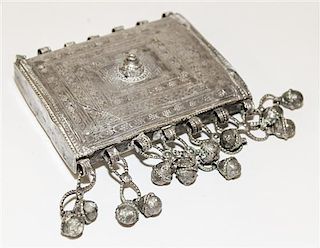 A Silver Prayer Box Width 4 1/4 inches.