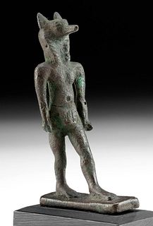 Egyptian Ptolemaic Bronze Striding Anubis, ex-Bonhams