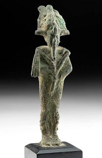 Egyptian Gilded Bronze Standing Osiris Figure