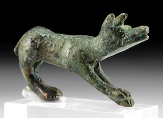 Roman Bronze Dog Figure, Bowing Position