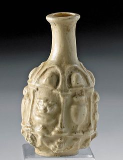 Roman Sidonian Glass Flask w/ Bacchic Imagery