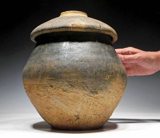 Bronze Age Urnfield Lusatian Pottery Lidded Urn