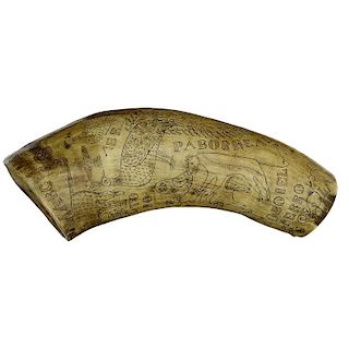 Engraved Texas Powder Horn Dated 1821