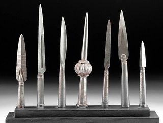 18th C. Indo-Persian Steel Spear Heads / Lances (7 pcs)