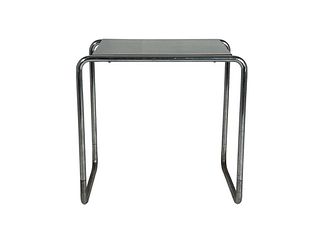 Bauhaus Chromed Steel and Lacquered Wood Stool
