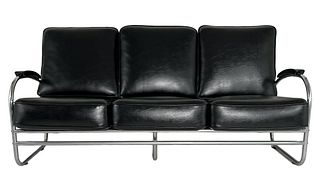 American Art Deco/Machine Age Chromed Steel Sofa