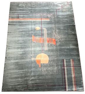 Machine Woven Art Deco Wool Carpet 8'6 x 11'5