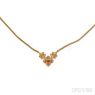 18kt Gold, Ruby, and Diamond Necklace, Lalaounis