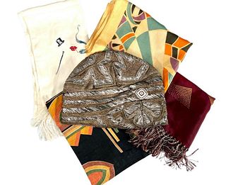 Art Deco Period Flapper Hat and Assorted Scarves