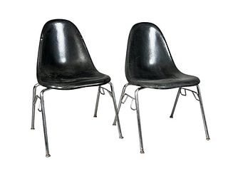 Pair of Modern Design Stacking Fiberglass Chairs