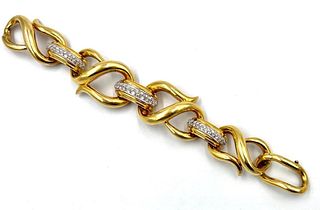 Italian18K Gold  and Diamond Bracelet