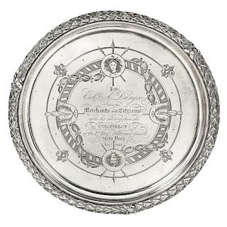 Magnificent Tiffany Sterling Silver Tray Presented to Colonel Abram Duryee of Duryee's Zouaves Fame During the Civil War