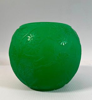 Steuben Jade Green Acid Cut Glass Vase