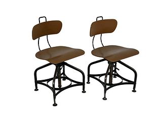 Pair of Toledo Metal Furniture Resin Industrial Chairs