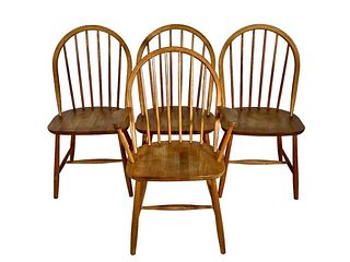 Four Eric Jorgenson Oak Windsor Chairs