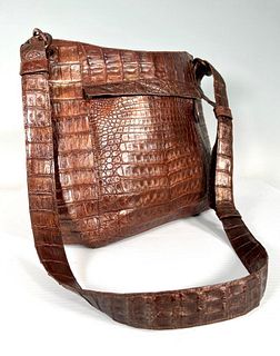 Nancy Gonzalez Brown Lustre Crocodile Handbag