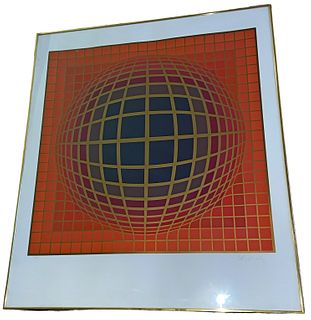 VASARELY Kinetic Composition, Red Sphere