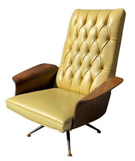 1960s Modernist Tilt / Swivel Lounge Chair designed by Murphy Miller, Plycraft