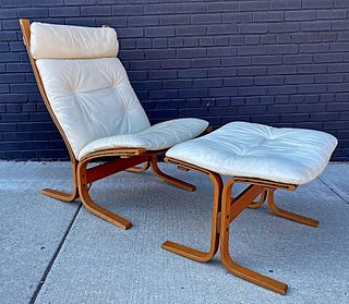 INGMAR RELLING Siesta Leather Chair & Ottoman 