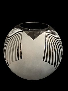 Signed Art Deco Style Art Glass Vase