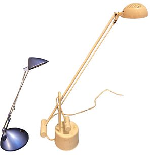 Pair Post Modern Adjusting Desk Lamps