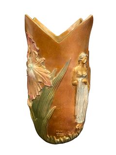 Art Nouveau Bronze ICARUS 1992 Vase by DANEL