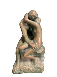 After AUGUSTE RODIN "The Kiss" Ceramic Statue 