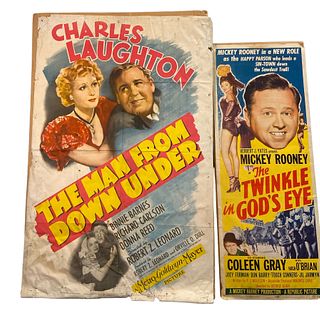 Two Vintage Movie Posters CHARLES LAUGHTON MICKEY ROONEY