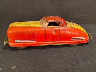 WYANDOTTE Art Deco Wind Up Convertible Toy Car 