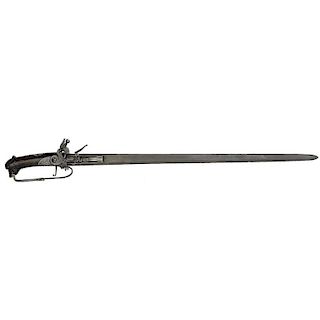 Early Flintlock Hunting Sword Combo By Wentzlau A. Neuwiedt