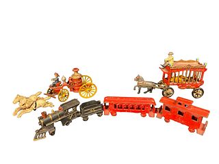 Collection Old Cast Iron Fire Engine Circus Wagon Trains