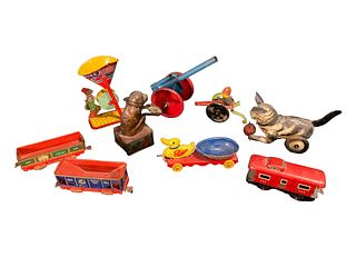 Collection Old Tin, Sand, Cannon Toys J.CHEIN Busy Mike 