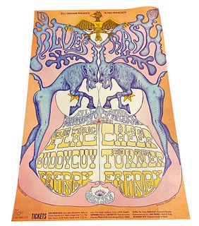 1968 BUDDY GUY FREDDIE KING IKE & TINY TURNER Original Concert Poster BG 127