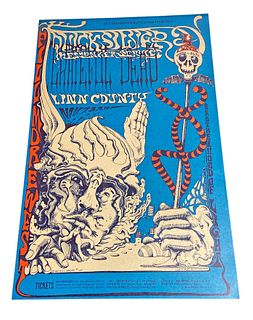 1968 GRATEFUL DEAD Quicksilver Messenger Service Rock Concert Poster BG 144