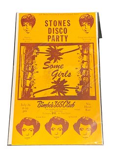 ROLLING STONES Disco Party Post Concert Bash JETT MEDIA Advertisement Poster 