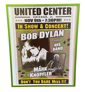 2012 BOB DYLAN & MARK KNOPFLER Chicago Tour Poster 