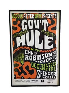 GOV'T MULE at Saenger Theater Original Concert Poster Halloween 2003