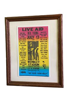 Live Aid Poster NEIL YOUNG TOM PETTY BEACH BOYS 1985 Print