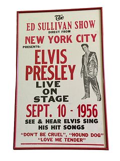 ELVIS PRESLEY Poster for ED SULLIVAN Show 1956