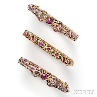 Three Gem-set Bracelets